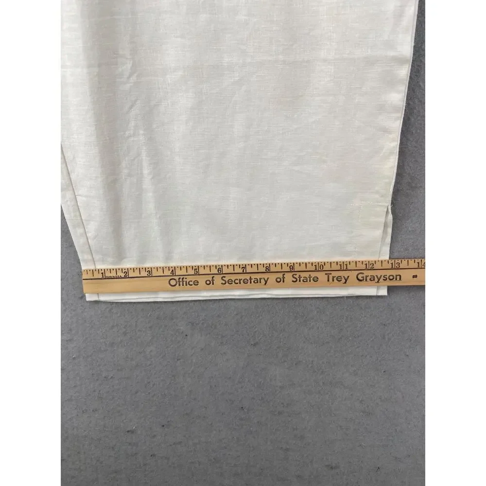 Wynne Layers Pants Womens Sz L Linen Blend Wide Leg‎ Crop in Cloud New
